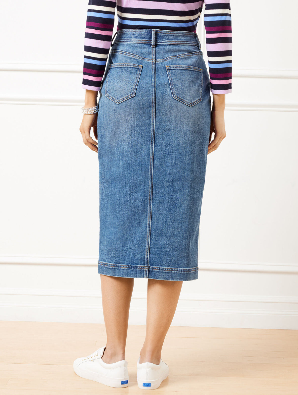 Talbots DENIM MIDI SKIRT - TIDAL WASH