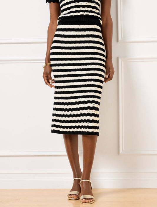 Talbots POINTELLE STRIPE SWEATER SKIRT