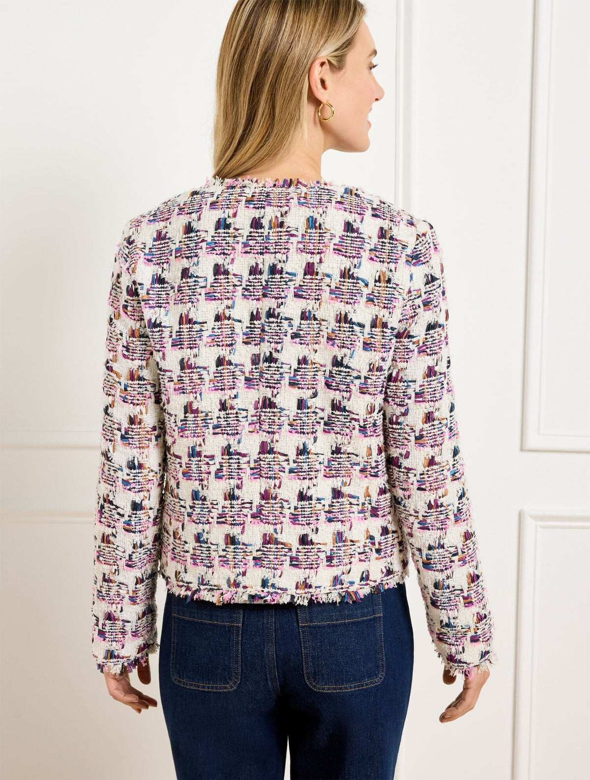 Talbots COLLARLESS TWEED JACKET