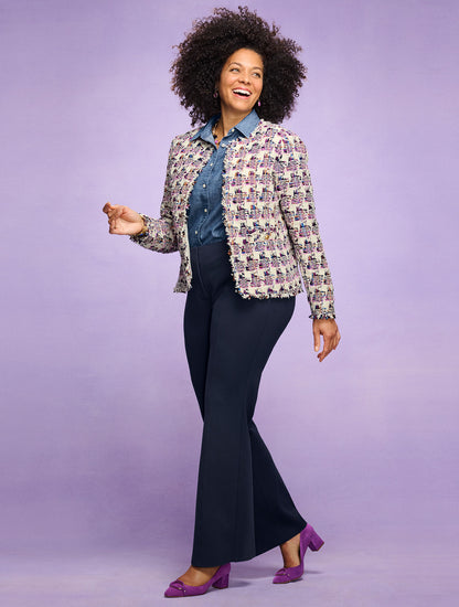 Talbots COLLARLESS TWEED JACKET