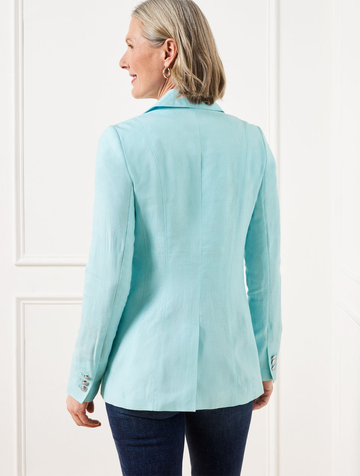 Talbots TAILORED SEAMING LINEN BLAZER