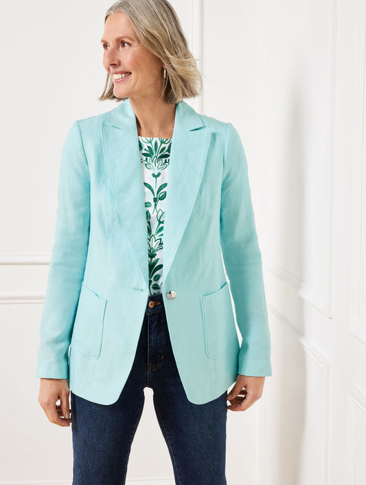 Talbots TAILORED SEAMING LINEN BLAZER