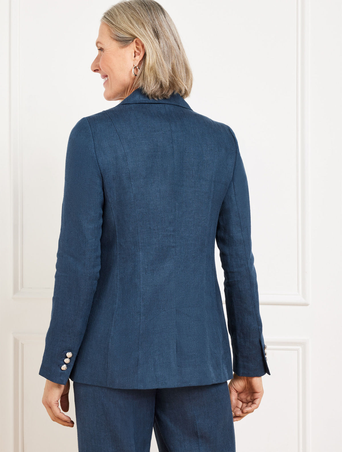 Talbots TAILORED SEAMING LINEN BLAZER - CROSS DYED