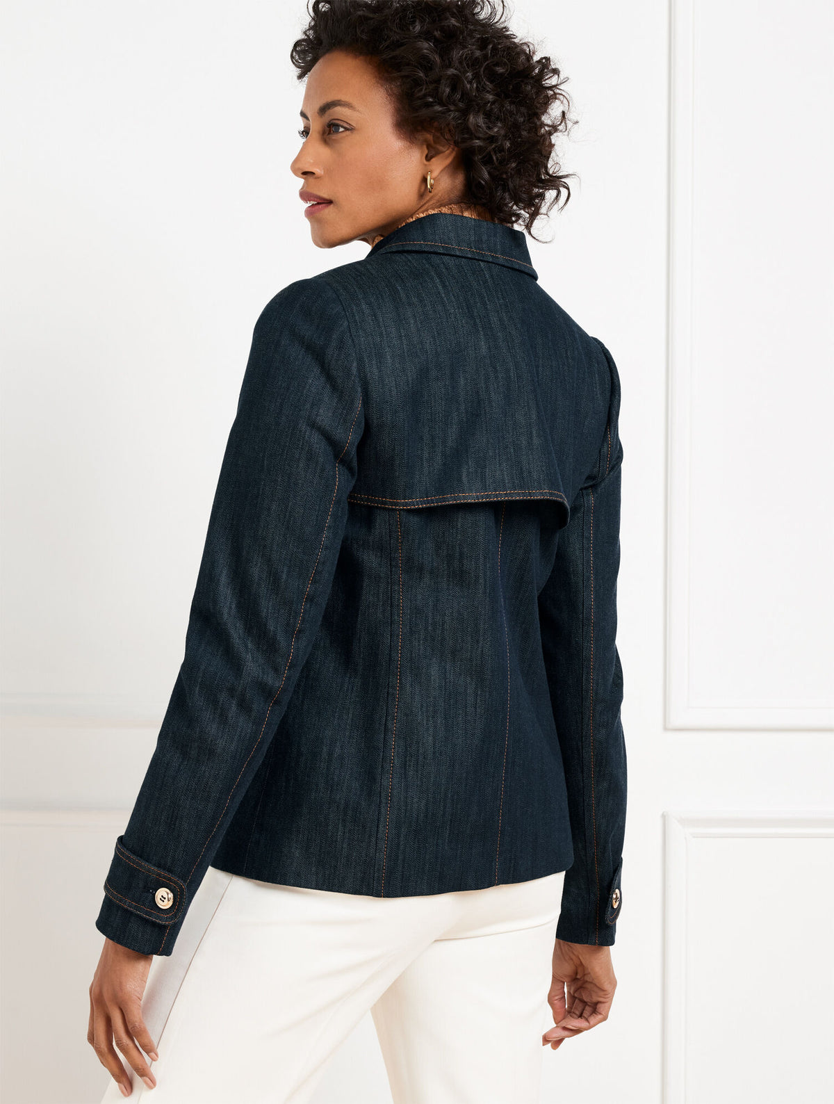 Talbots REFINED DENIM SHORT TRENCH COAT