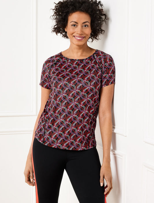 Talbots COOL SLUB ACTIVE SHORT SLEEVE TEE - INTERLACING LOOPS