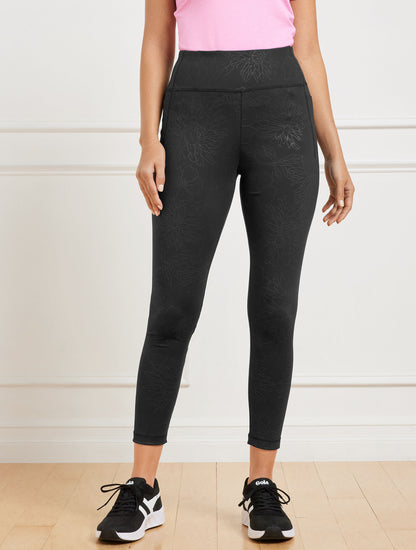 Talbots OUT & ABOUT LEGGINGS - EMBOSSED FLORAL