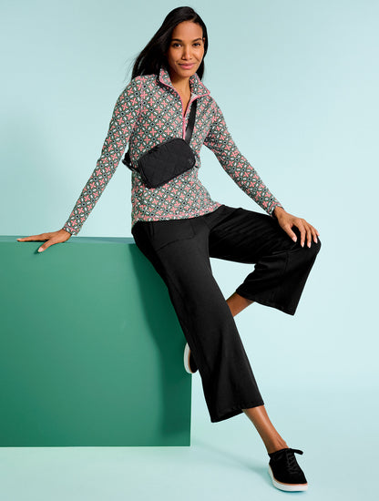 Talbots MODAL FRENCH TERRY HALF-ZIP PULLOVER - HIGH TIDE TILE