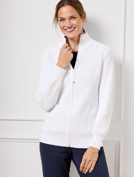 Talbots COOLMAX® MOCKNECK SWEATER JACKET