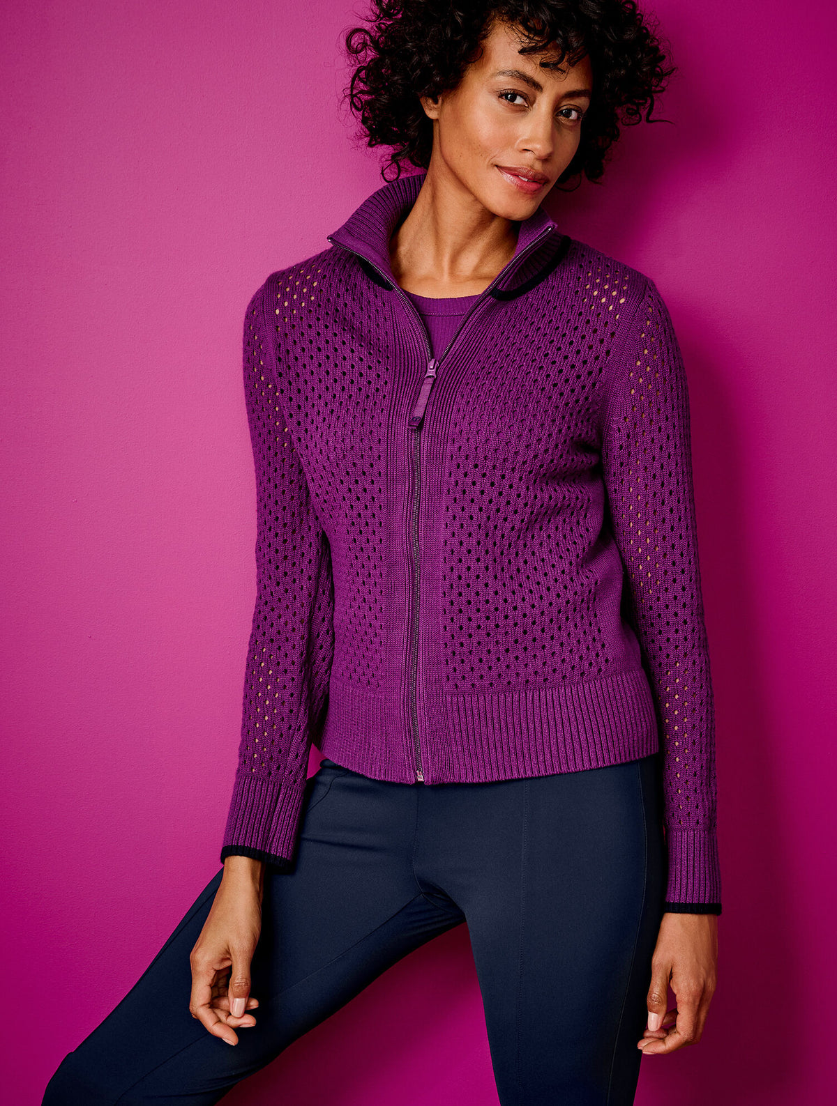 Talbots COOLMAX® FULL ZIP SWEATER JACKET