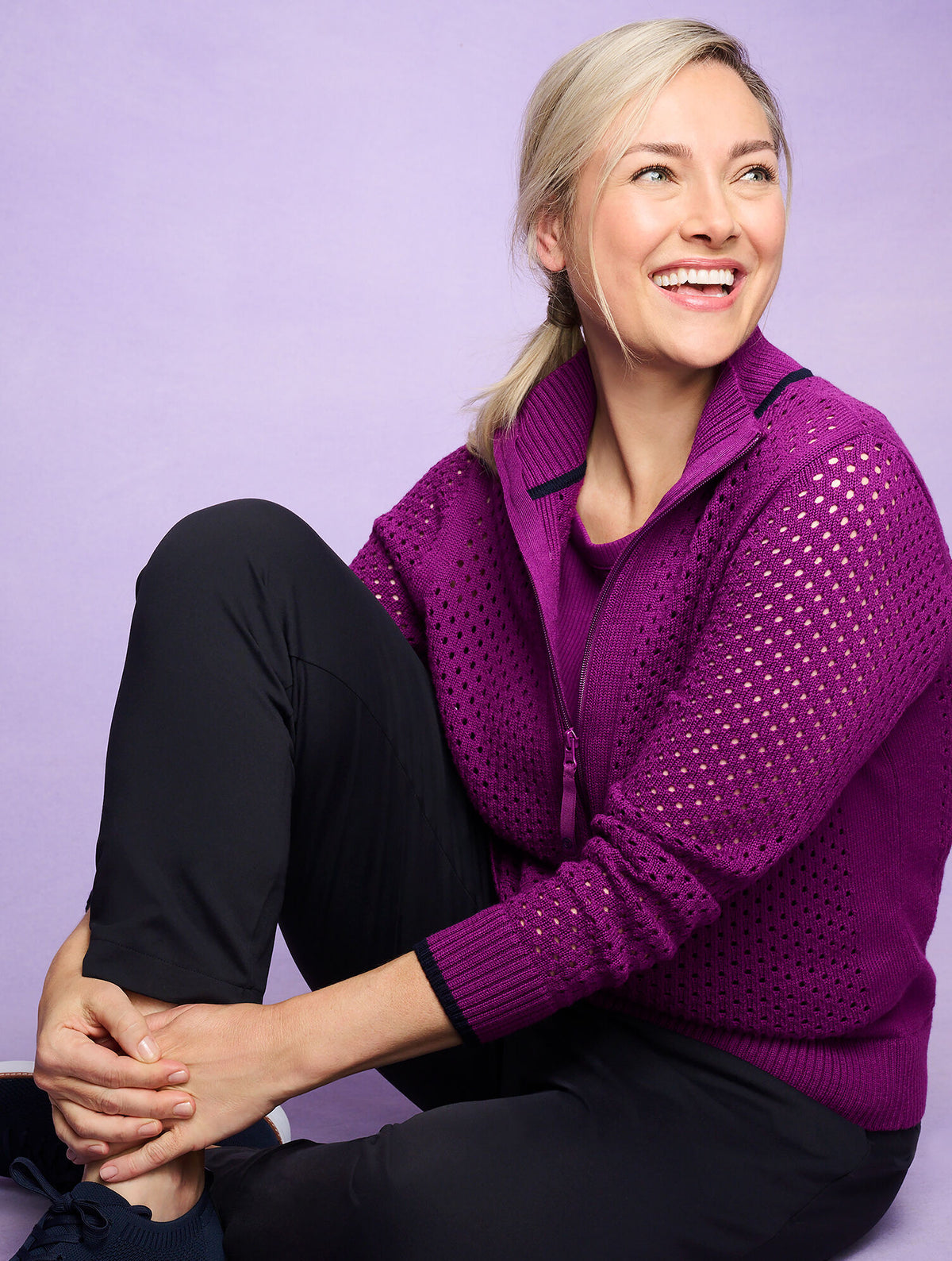 Talbots COOLMAX® FULL ZIP SWEATER JACKET