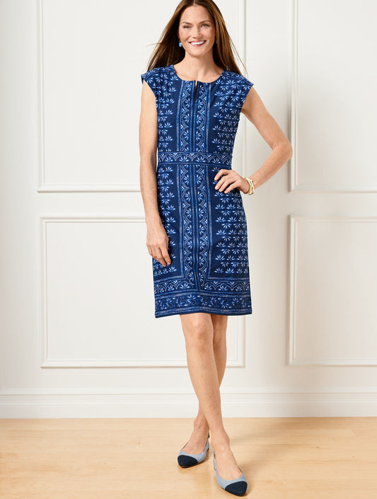 Talbots EFFORTLESS JERSEY BATIK SHIFT DRESS