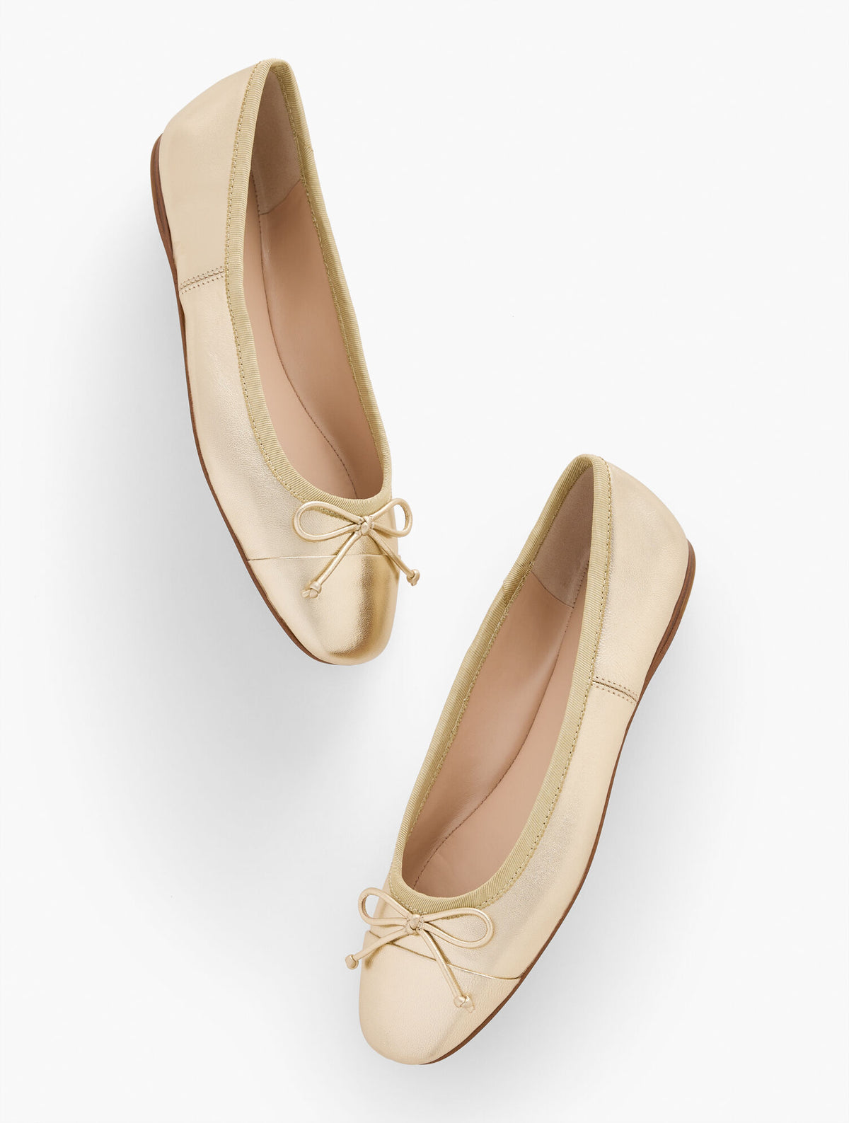 Talbots BLAINE METALLIC NAPPA BALLET FLATS