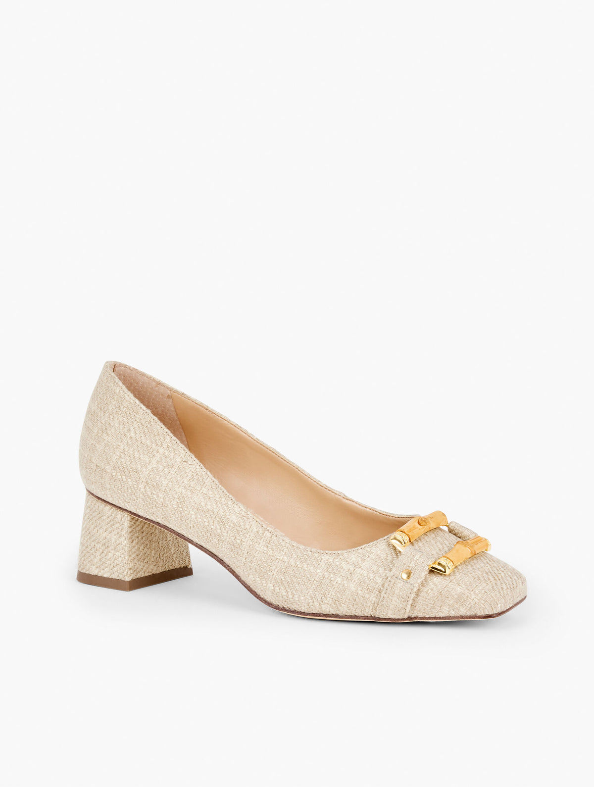 Talbots CARLYE BAMBOO BUCKLE LINEN PUMPS