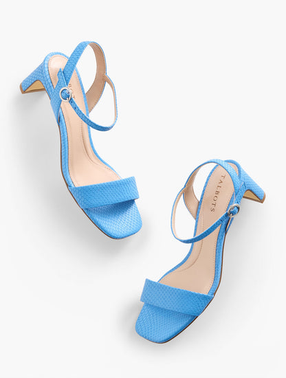 Talbots CAYDEN EMBOSSED BLOCK HEEL SANDALS
