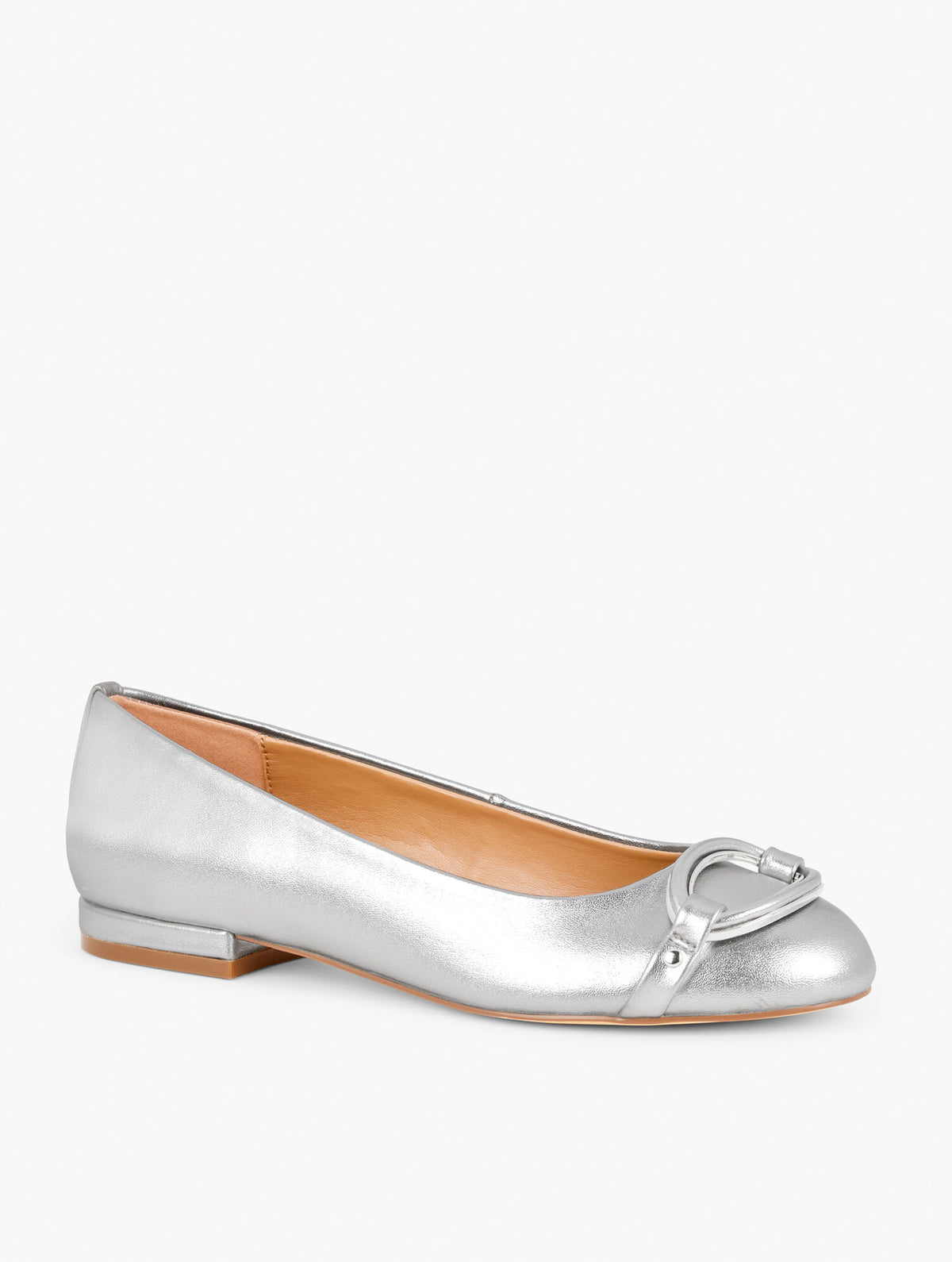 Talbots MADISON BUCKLE METALLIC NAPPA BALLET FLATS