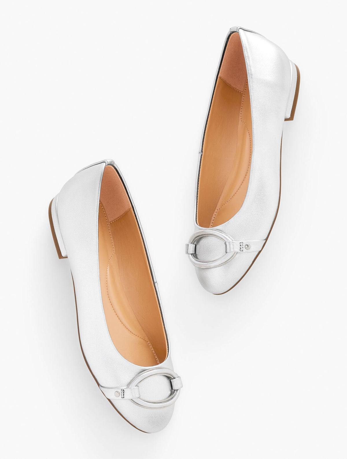 Talbots MADISON BUCKLE METALLIC NAPPA BALLET FLATS