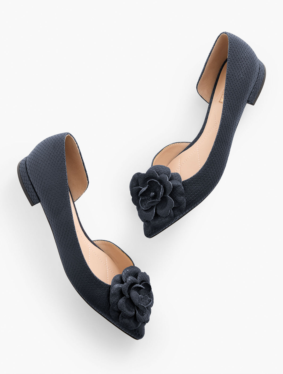 Talbots SCARLET FLOWER EMBOSSED FLATS