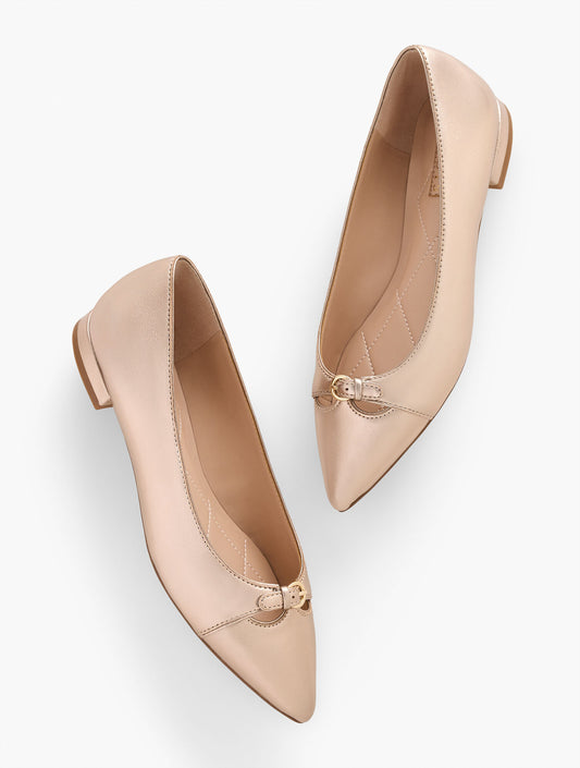 Talbots SCARLET CUT OUT METALLIC NAPPA FLATS