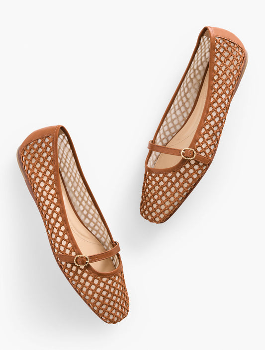 Talbots SLOAN MARY JANE RAFFIA FLATS