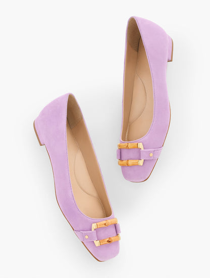 Talbots SUTTON BAMBOO BUCKLE SUEDE FLATS