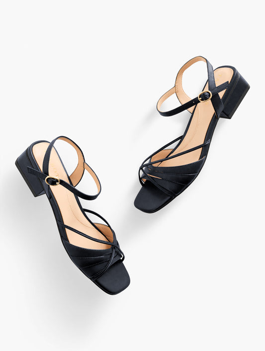 Talbots VIV STRAPPY NAPPA BLOCK HEEL SANDALS
