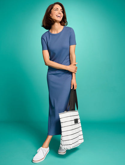 Talbots ALOHA COLLECTION PINSTRIPE DAY TRIPPER TOTE