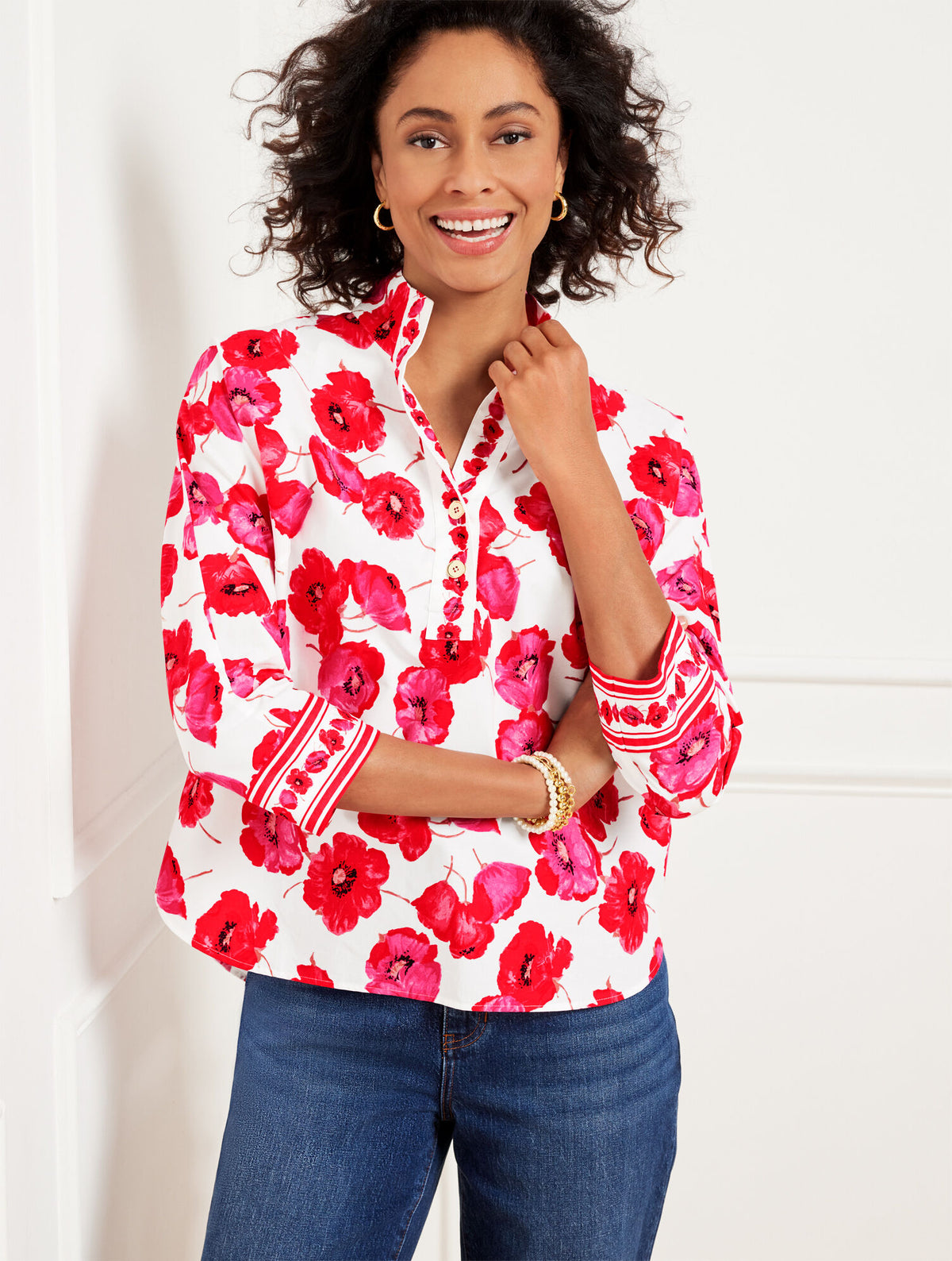 Talbots POPPY FLORAL POPOVER