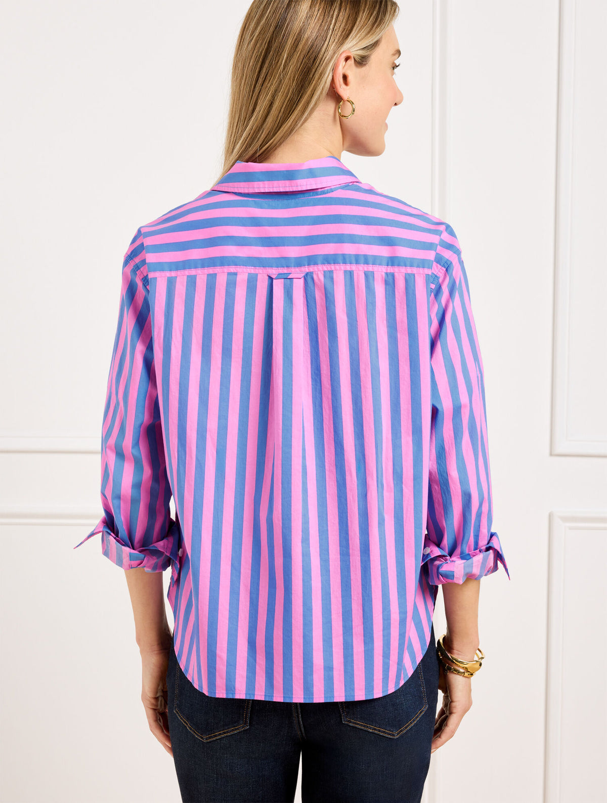 Talbots SHORT SHIRT - GARDEN STRIPE