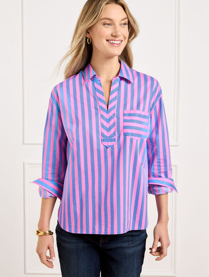Talbots SHORT SHIRT - GARDEN STRIPE