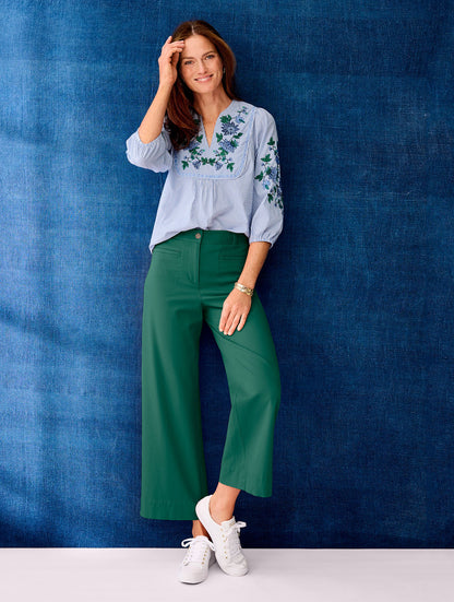 Talbots EMBROIDERED STRIPE POPOVER