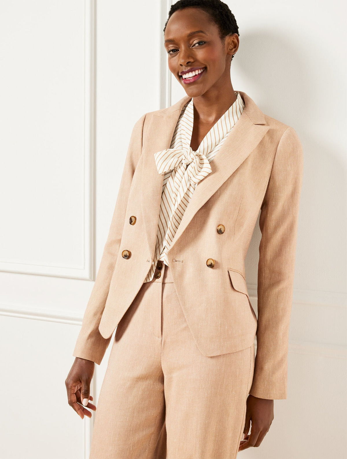 Talbots TEXTURED STRETCH LINEN BLAZER
