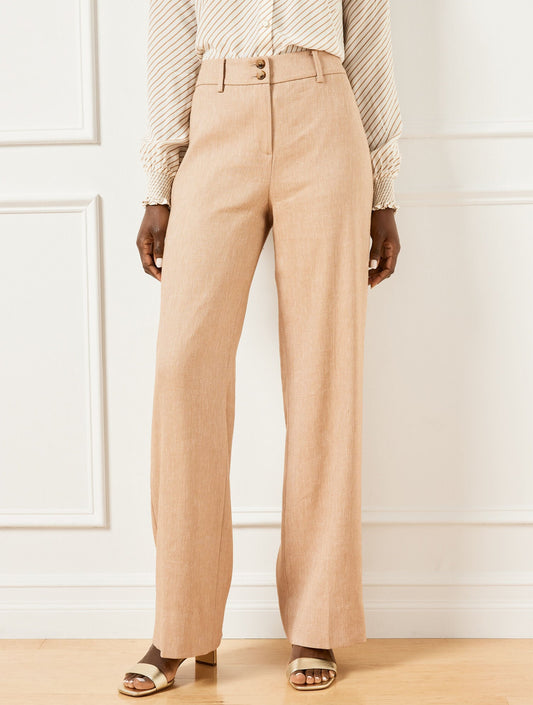 Talbots WIDE LEG TEXTURED STRETCH LINEN PANTS