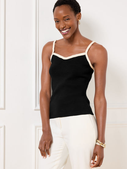 Talbots BRAIDED TRIM SWEATER SHELL