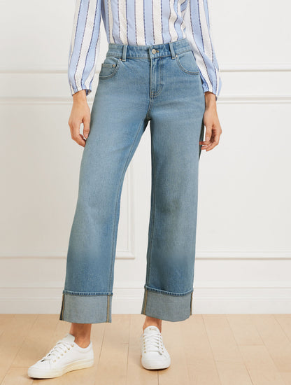 Talbots STRAIGHT ANKLE CUFF JEANS - MCCARREN WASH
