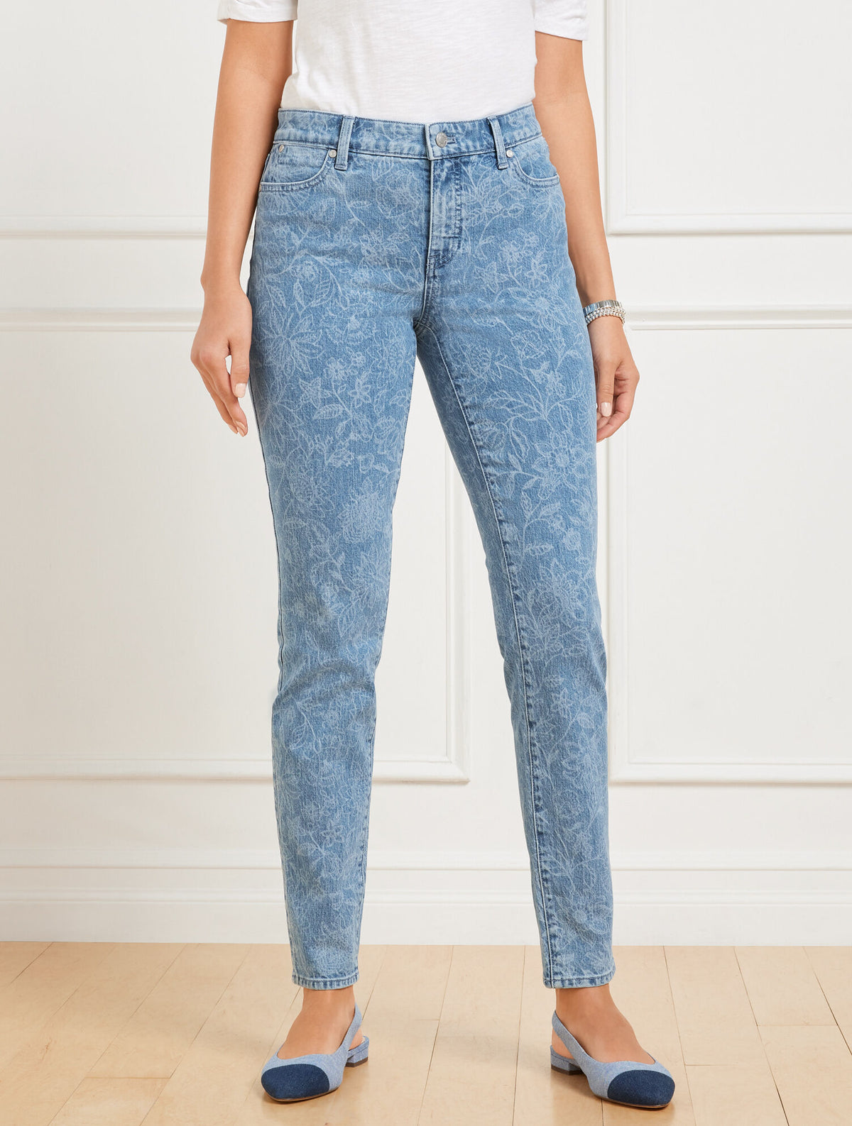 Talbots SLIM ANKLE JEANS - LINEAR GARDEN