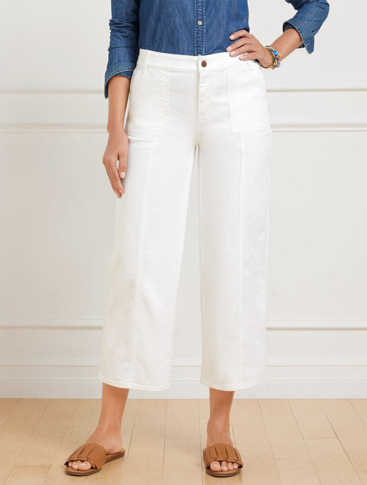 Talbots WIDE CROP JEANS - WHITE