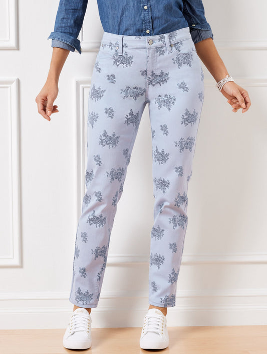 Talbots SLIM ANKLE JEANS - FLORAL BUNCHES - CURVY FIT