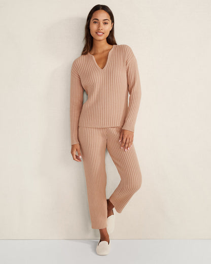 Talbots COTTON CASHMERE RIB V-NECK SWEATER