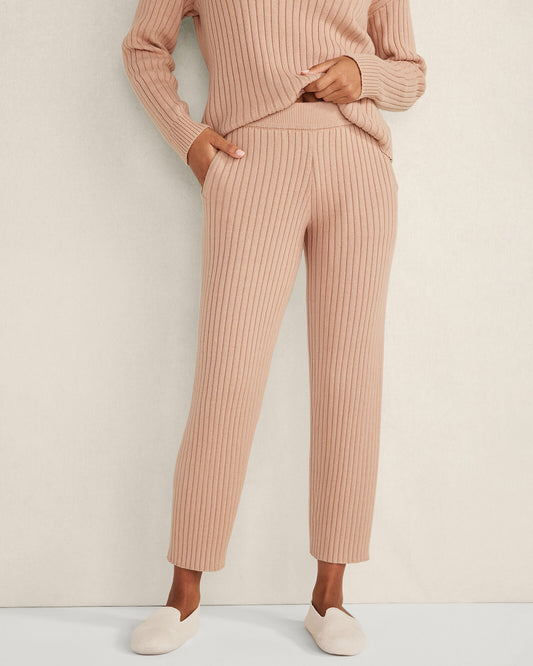 Talbots COTTON CASHMERE RIB-KNIT CROPPED PANTS