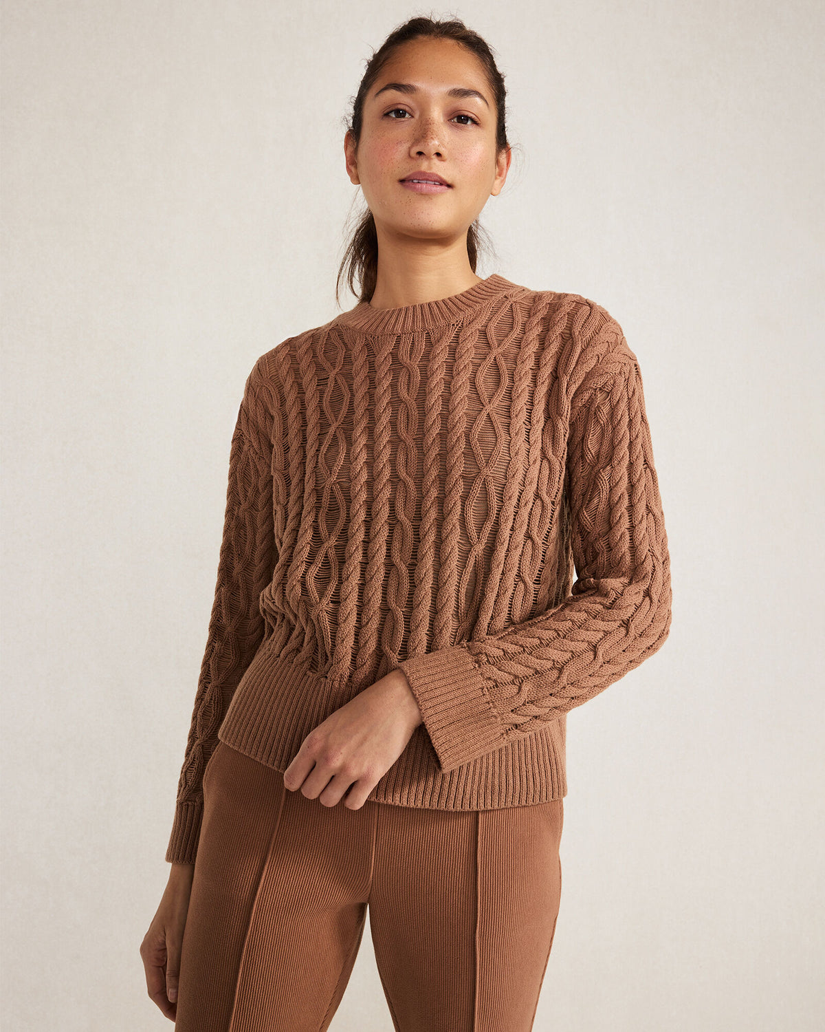 Talbots ORGANIC COTTON CABLE KNIT SWEATER
