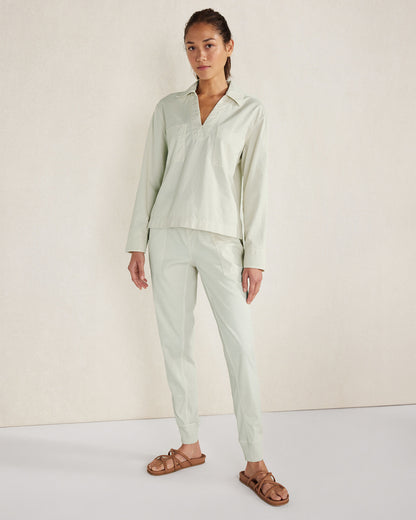 Talbots LIGHTWEIGHT TWILL COLLARED PULLOVER