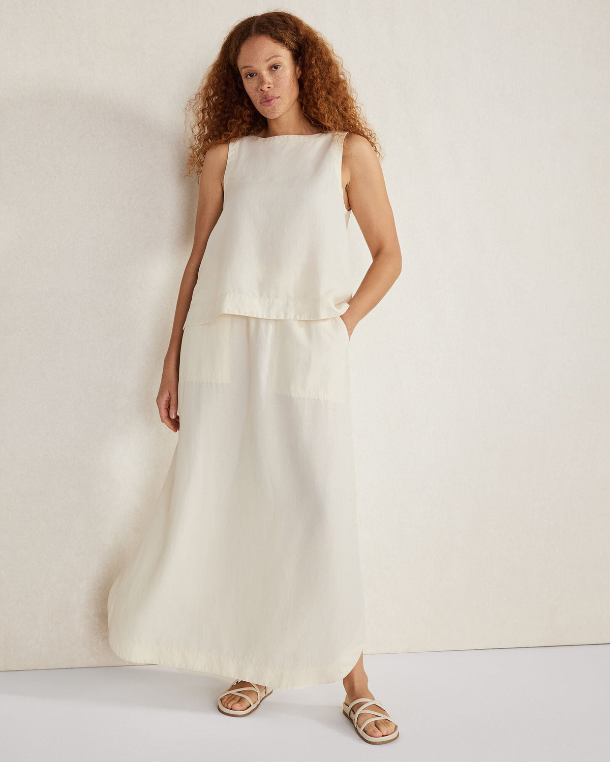Talbots LINEN BLEND BATEAU NECK TOP