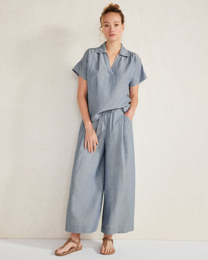 Talbots LINEN BLEND COLLARED SHIRT
