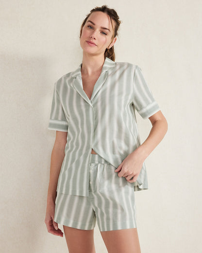 Talbots ORGANIC COTTON POPLIN STRIPE PAJAMA SET