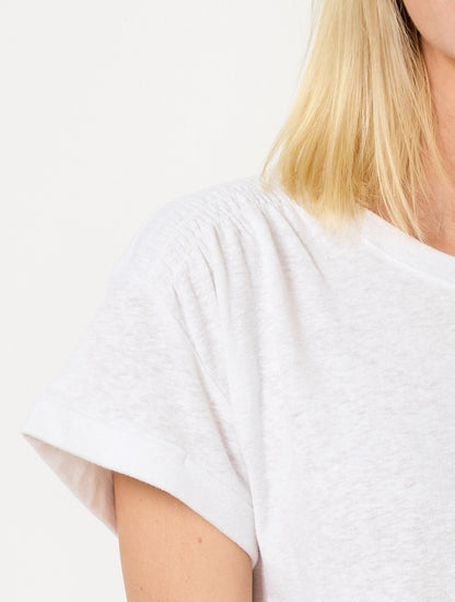 Talbots SMOCKED SHOULDER CREWNECK TEE