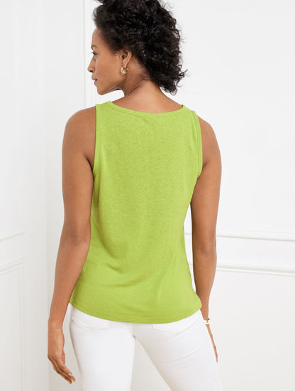 Talbots LINEN SLUB CREWNECK TANK