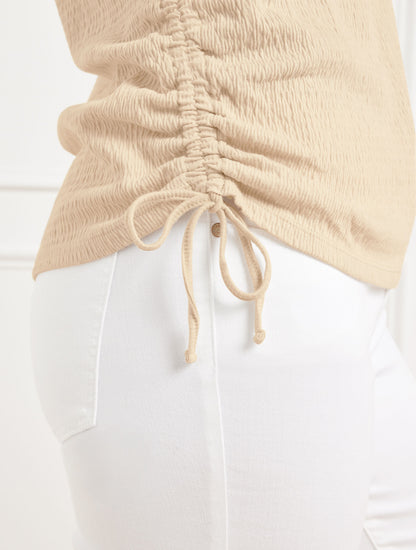 Talbots RUCHED CREWNECK TEE