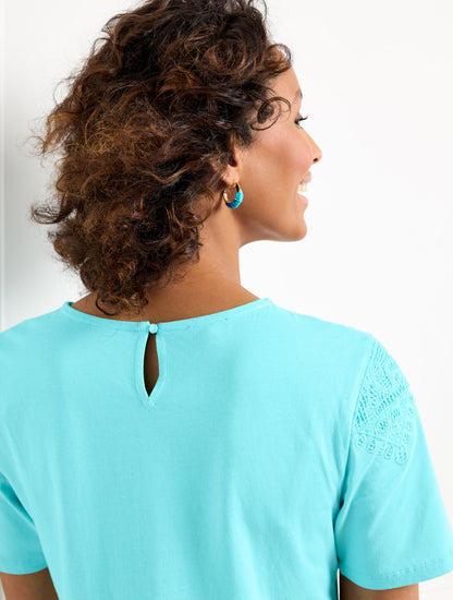 Talbots LACE TRIM CREWNECK TEE