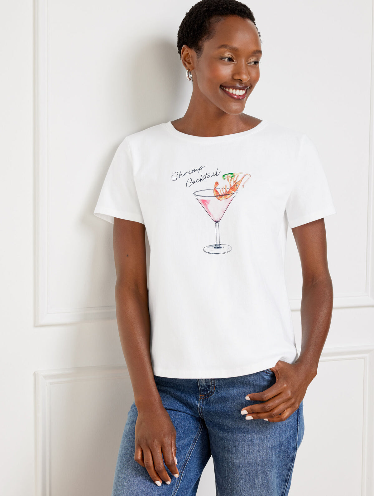 Talbots CREWNECK TEE - SHRIMP COCKTAIL