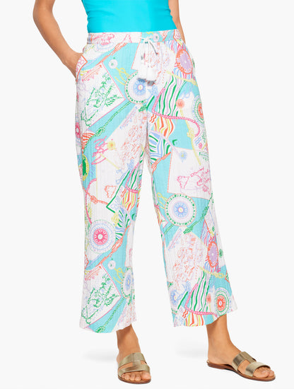 Talbots AQUA CLUB GAUZE PANT COVER-UP - CÔTE D'AZUR